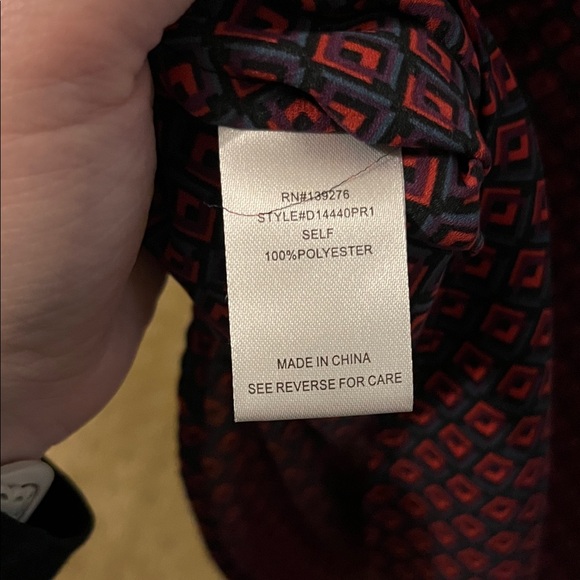 Daniel Rainn Red and Black Patterned Blouse - Picture 5 of 7